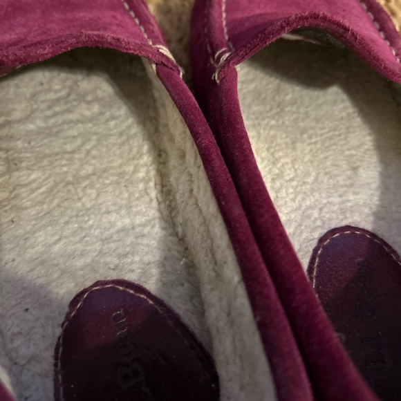 LL Bean Slipper Womens 7 Fuchsia Purple Moccasin Shearling Lined Cozy Fall plum - Picture 4 of 6